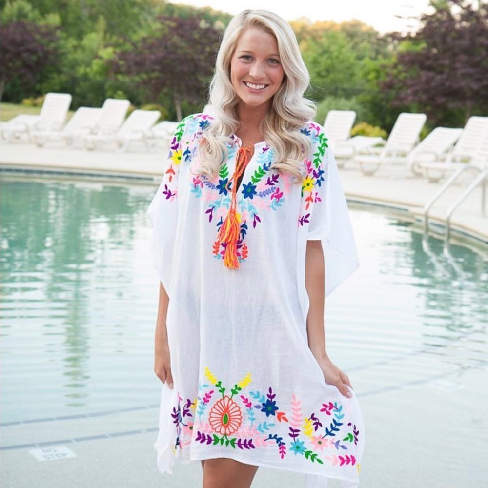 Embroidered cover up